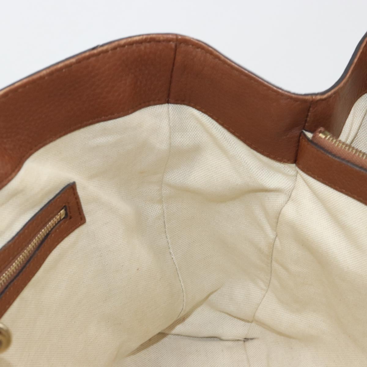 GUCCI GG Canvas Tote Bag Beige Gold 269945 Auth mr2849