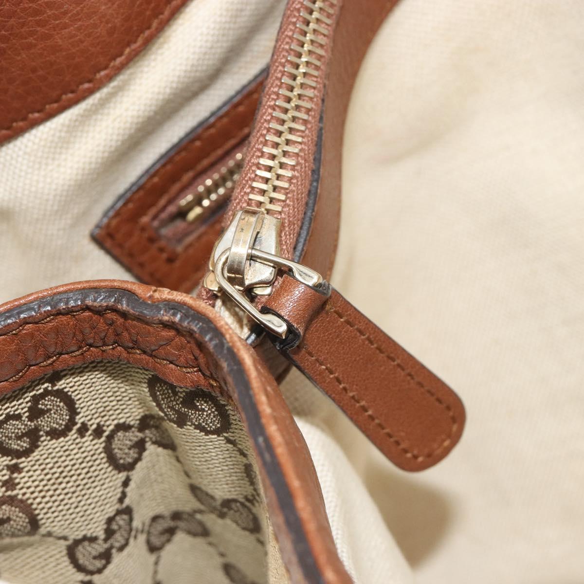 GUCCI GG Canvas Tote Bag Beige Gold 269945 Auth mr2849
