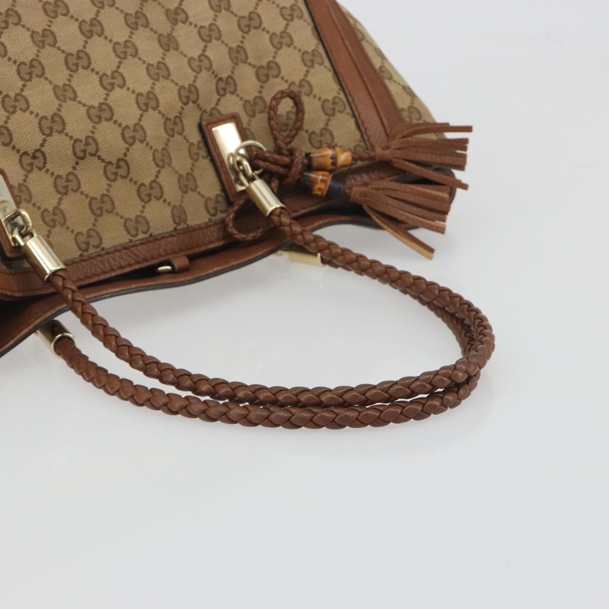 GUCCI GG Canvas Tote Bag Beige Gold 269945 Auth mr2849