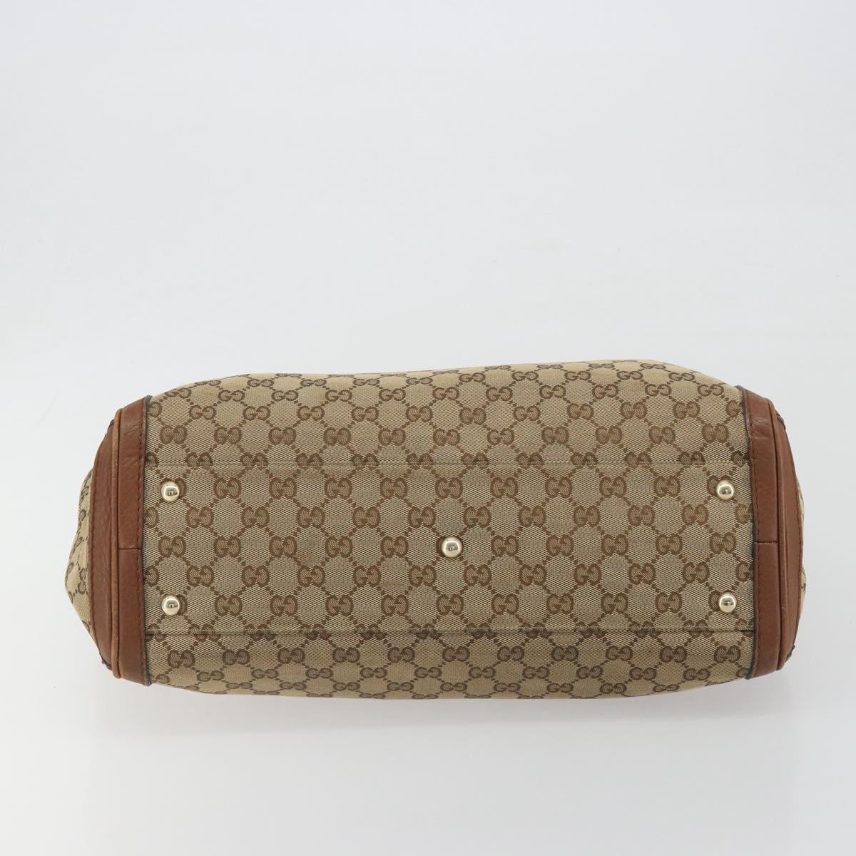 GUCCI GG Canvas Tote Bag Beige Gold 269945 Auth mr2849