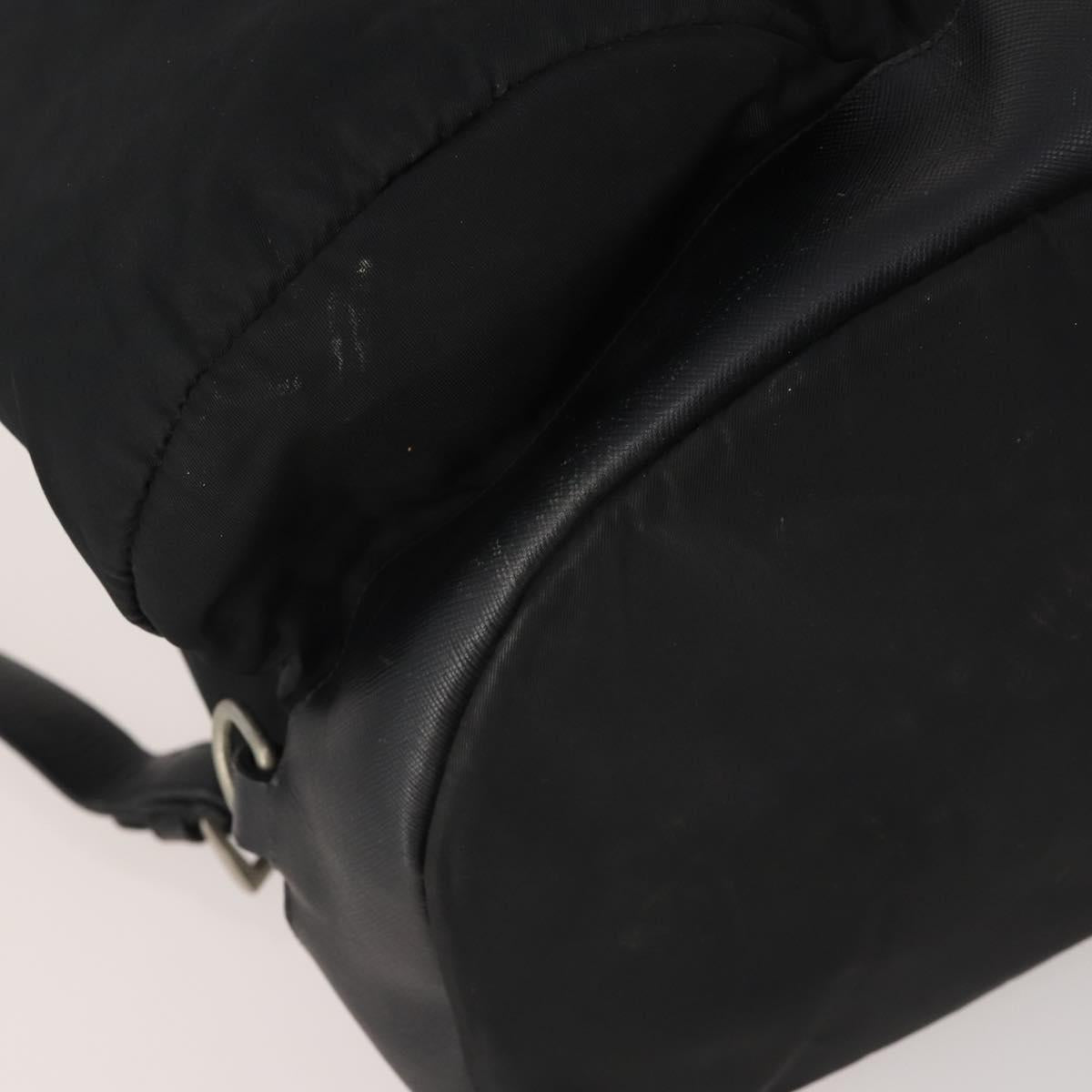 PRADA Backpack Nylon Black Silver Auth mr2851