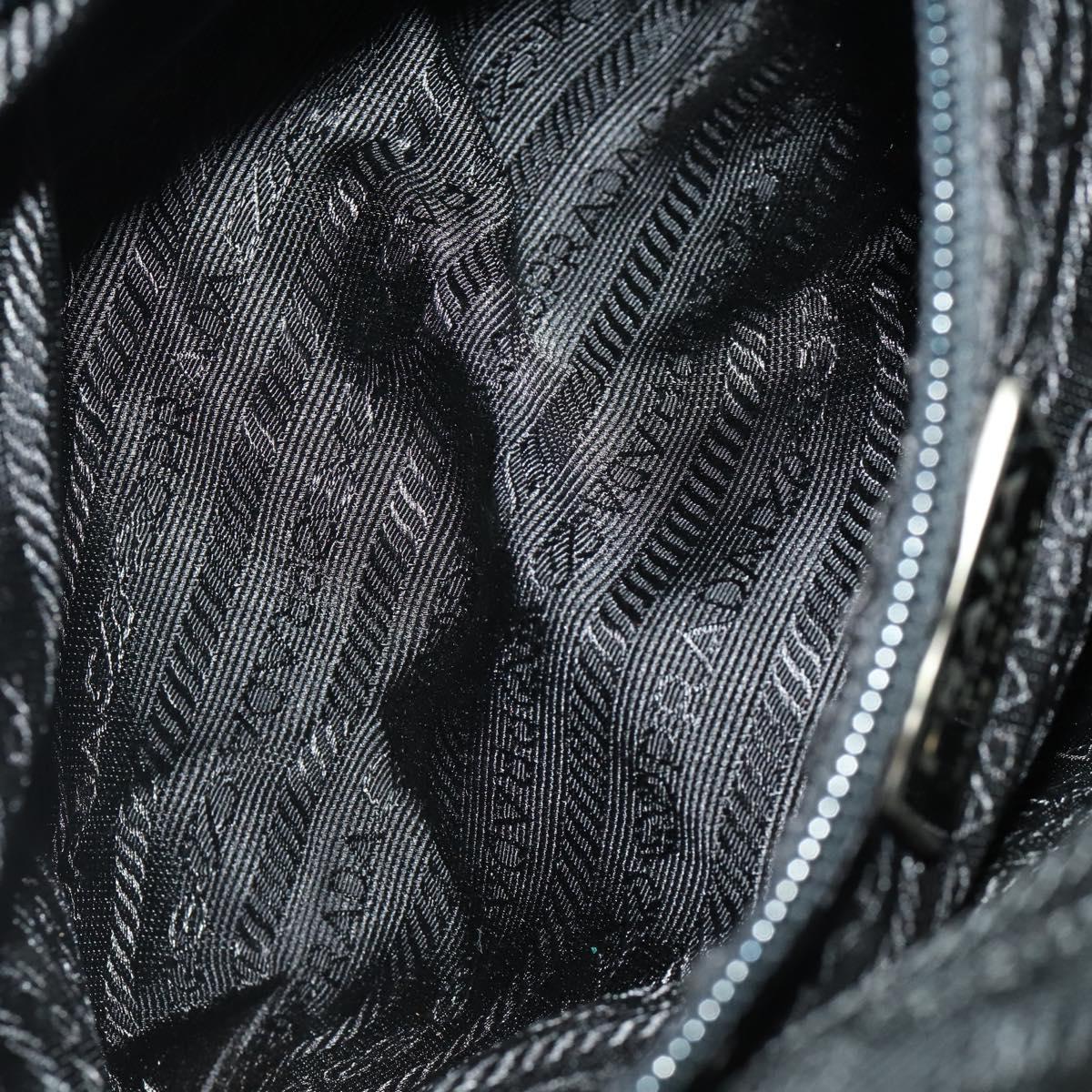 PRADA Backpack Nylon Black Silver Auth mr2851