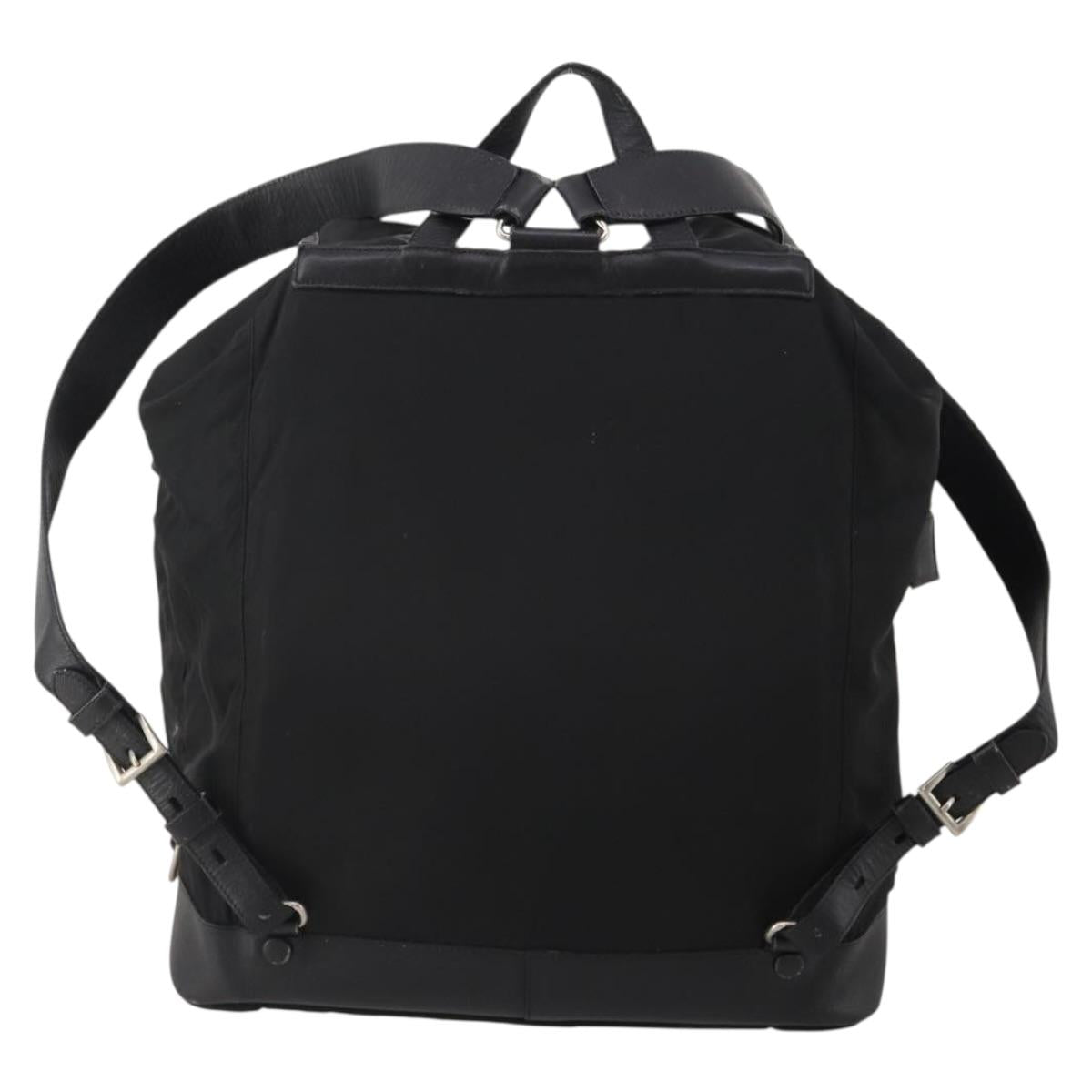 PRADA Backpack Nylon Black Silver Auth mr2851