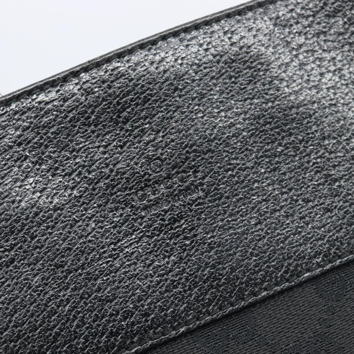 GUCCI GG Canvas Shoulder Bag Black Silver 27639 Auth mr2854