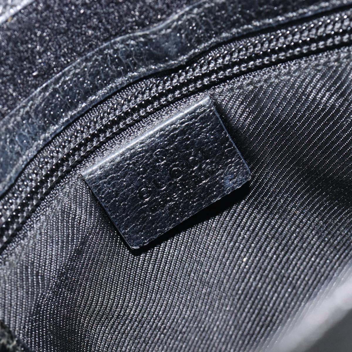 GUCCI GG Canvas Shoulder Bag Black Silver 27639 Auth mr2854