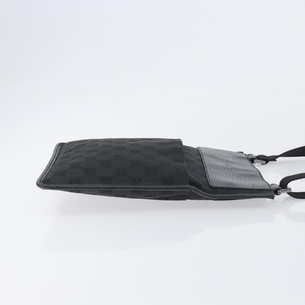 GUCCI GG Canvas Shoulder Bag Black Silver 27639 Auth mr2854