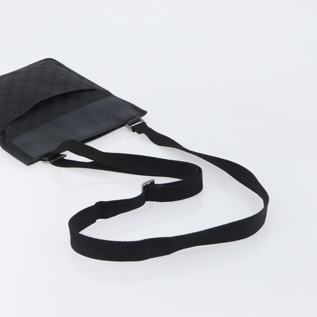GUCCI GG Canvas Shoulder Bag Black Silver 27639 Auth mr2854