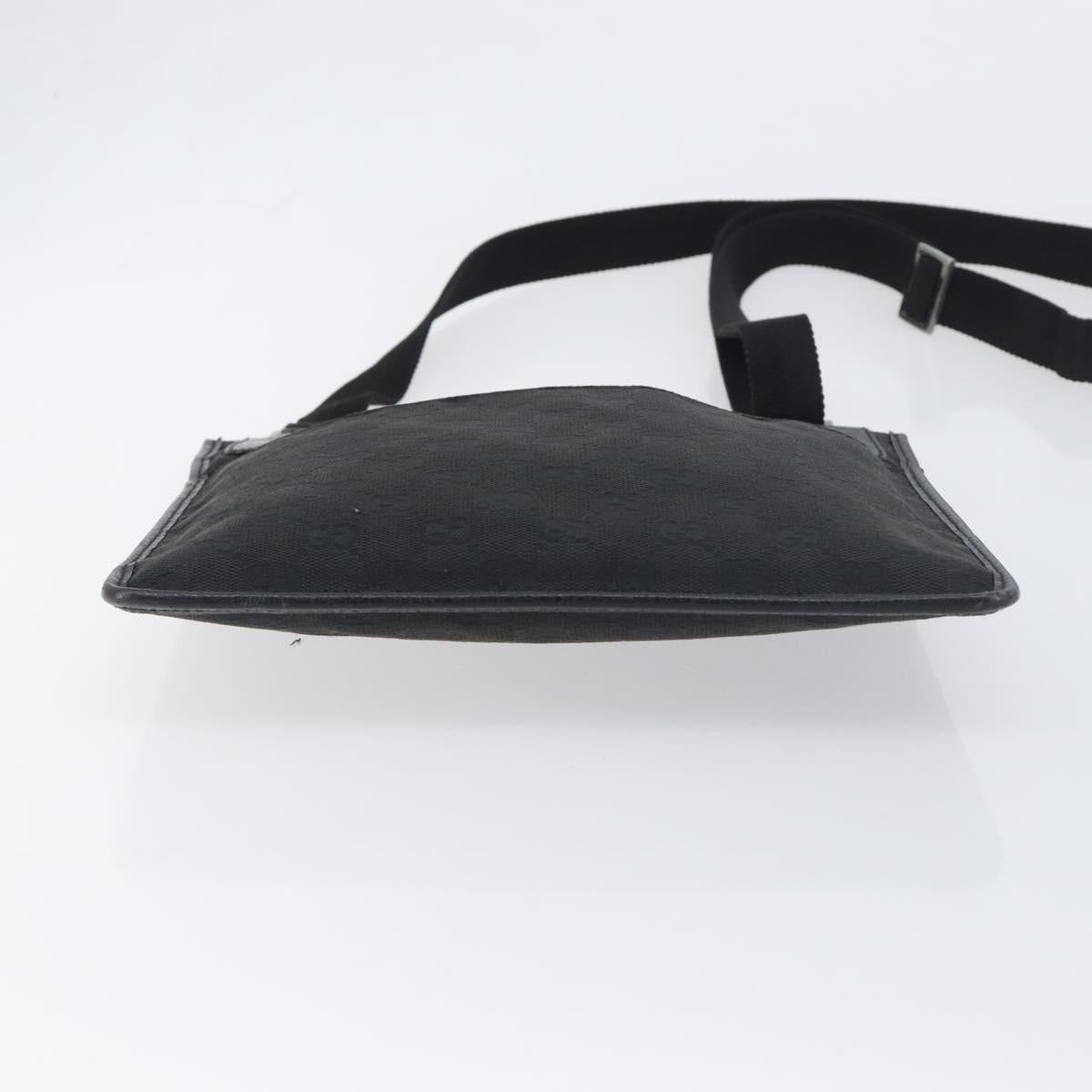 GUCCI GG Canvas Shoulder Bag Black Silver 27639 Auth mr2854