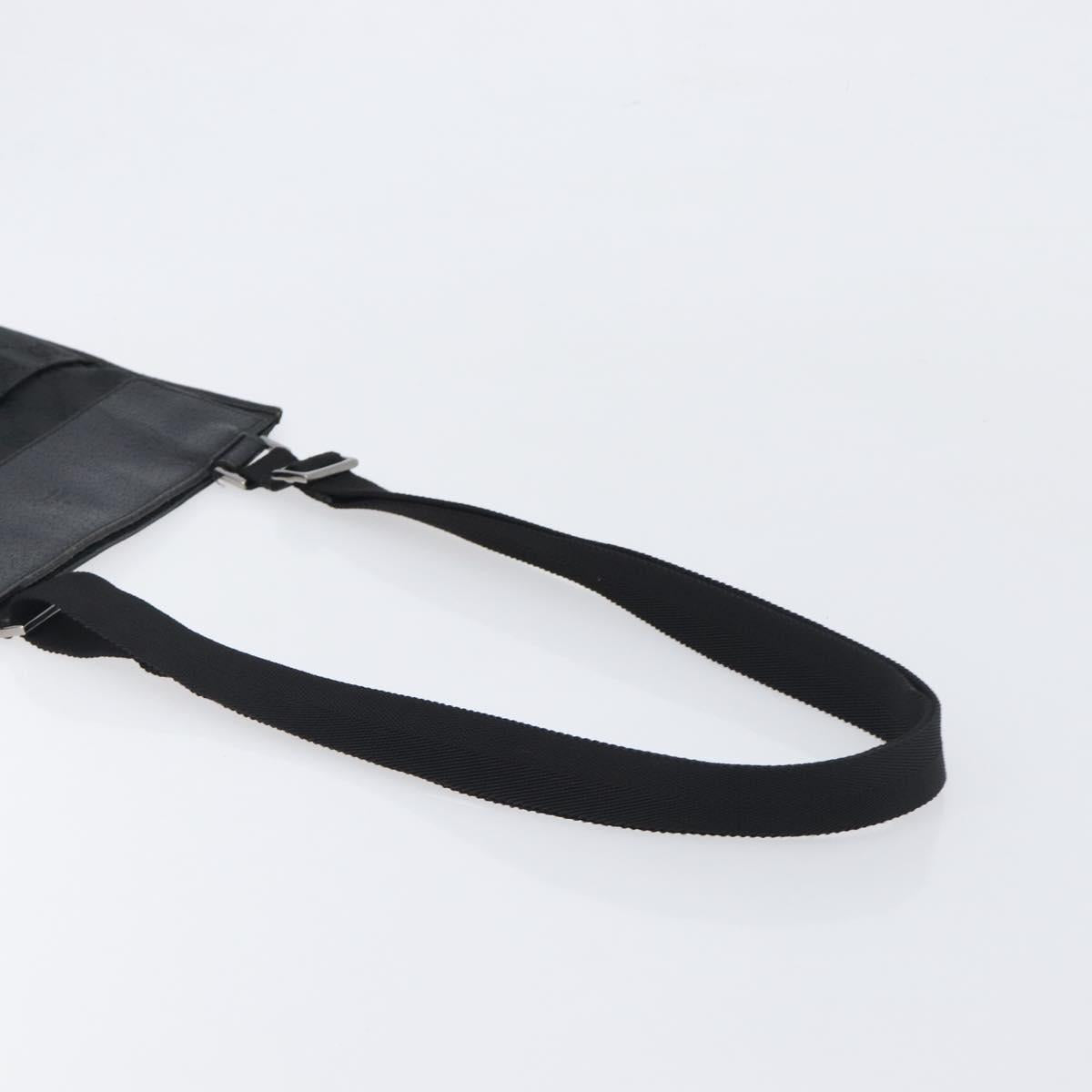 GUCCI GG Canvas Shoulder Bag Black Silver 27639 Auth mr2857