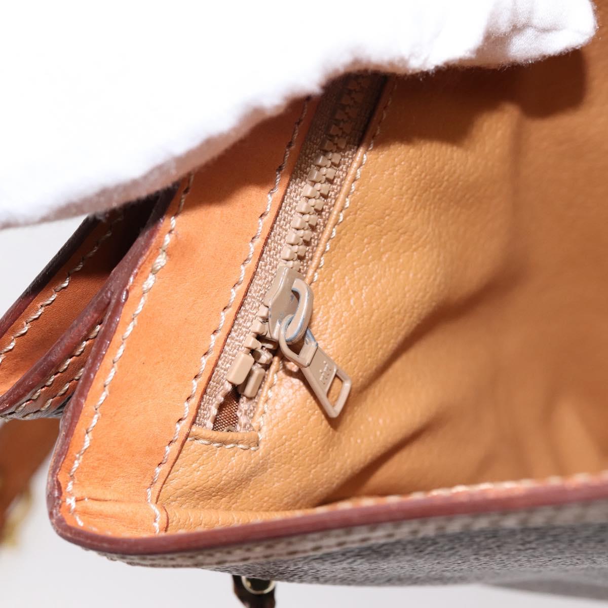 CELINE Macadam Canvas Shoulder Bag PVC Leather Brown Gold Auth mr2861