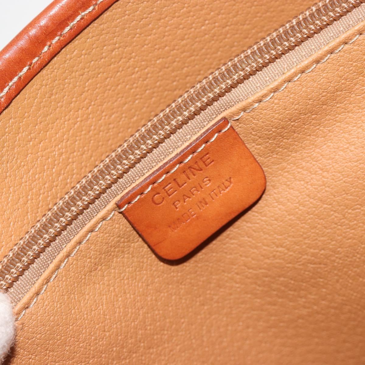 CELINE Macadam Canvas Tote Bag PVC Leather Brown Gold Auth mr2863