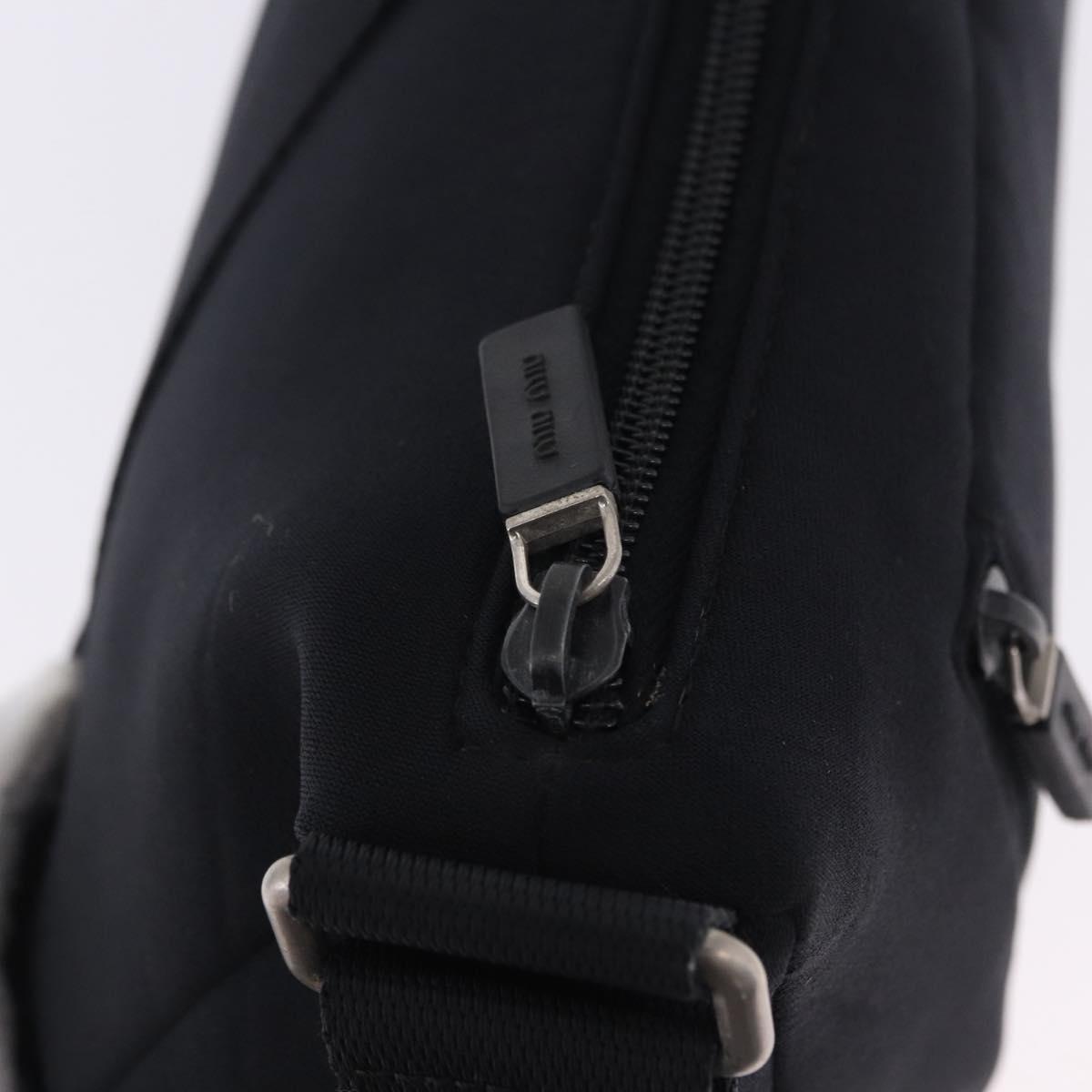 Miu Miu Shoulder Bag Nylon Black Silver Auth mr2866A
