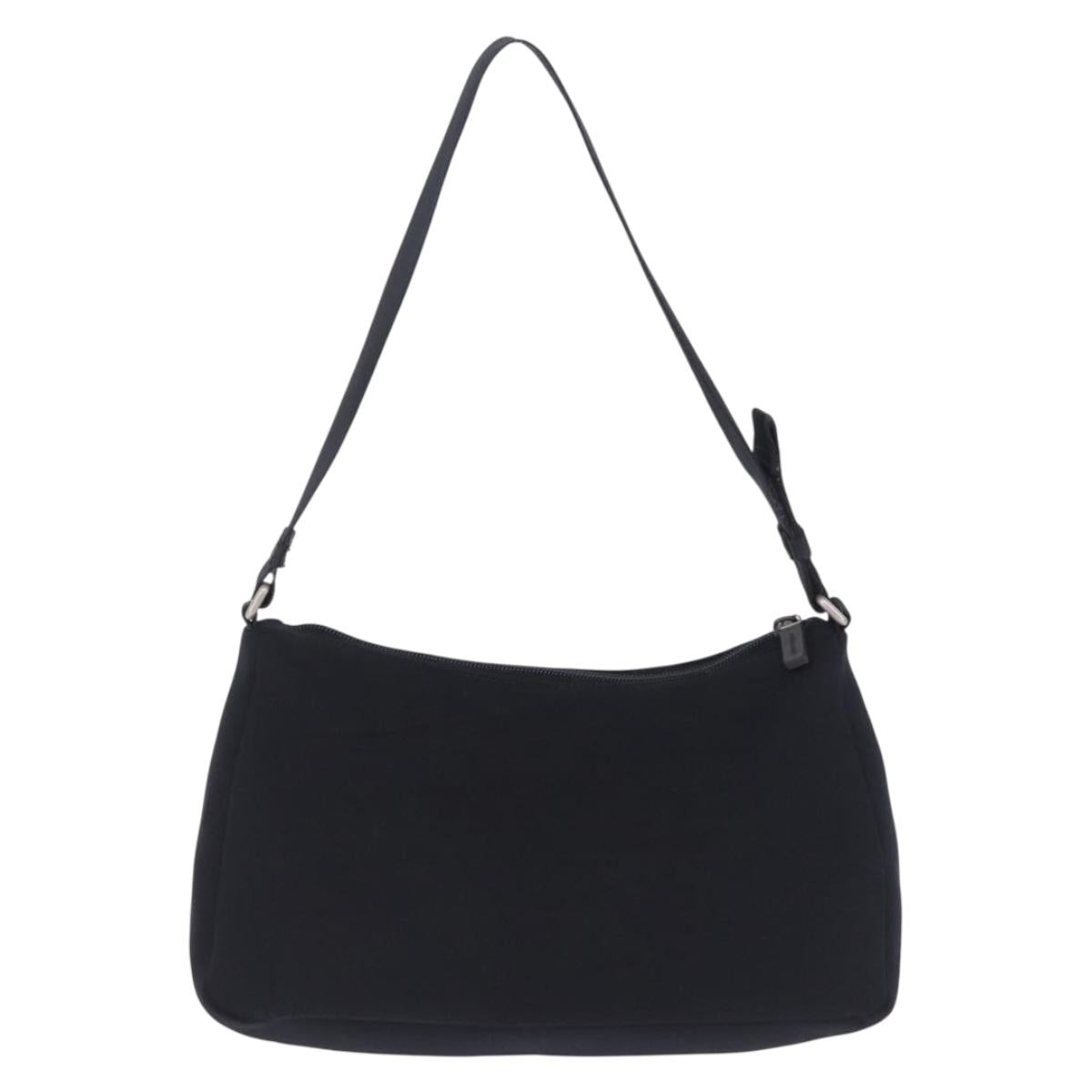Miu Miu Shoulder Bag Nylon Black Silver Auth mr2866A