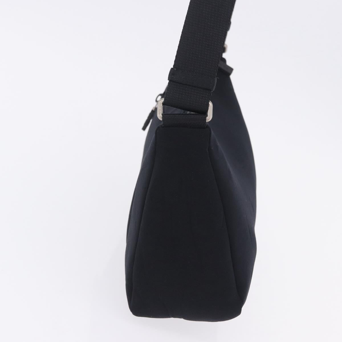 Miu Miu Shoulder Bag Nylon Black Silver Auth mr2866A