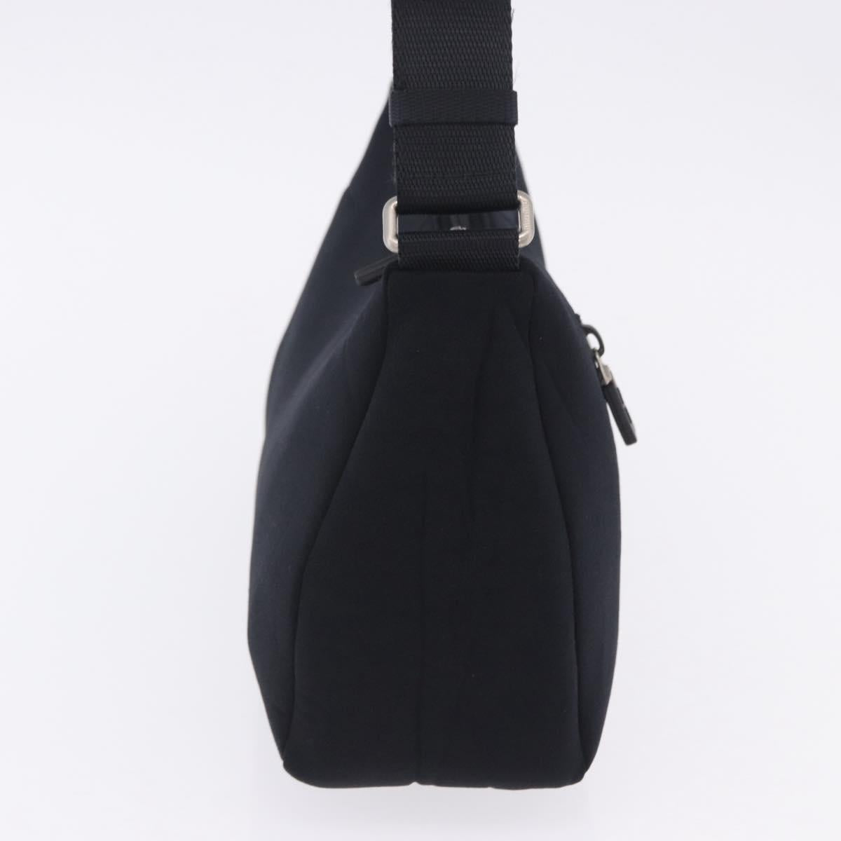 Miu Miu Shoulder Bag Nylon Black Silver Auth mr2866A
