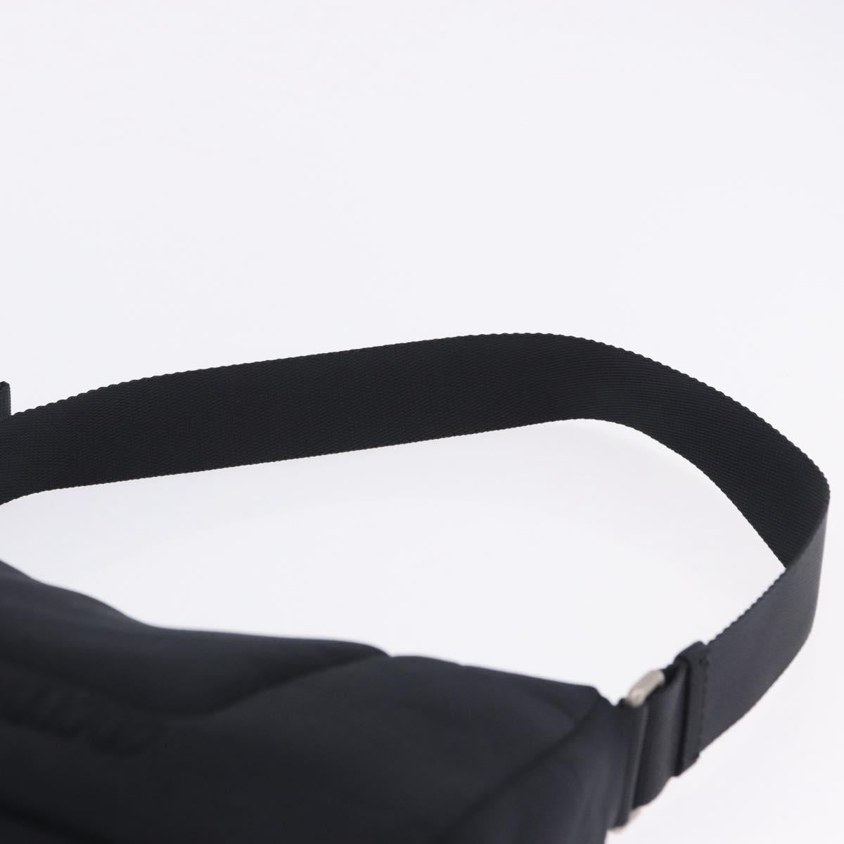 Miu Miu Shoulder Bag Nylon Black Silver Auth mr2866A