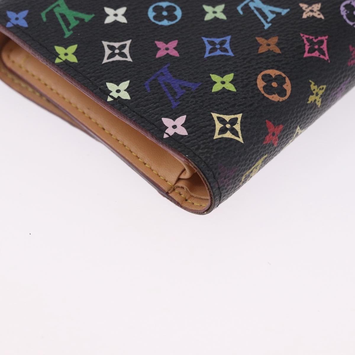 LOUIS VUITTON Monogram Multicolor Wallet Black LV Auth mr2867