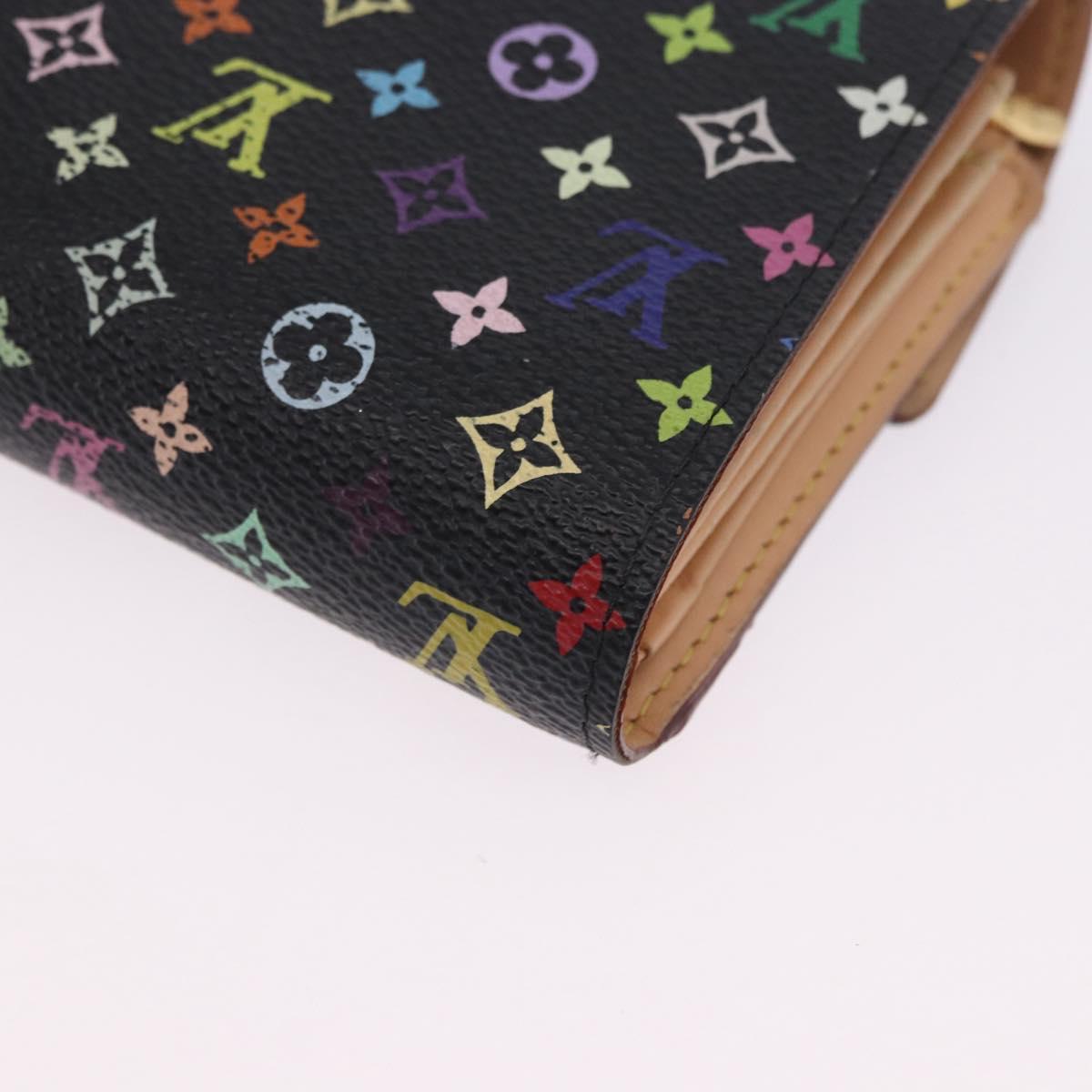 LOUIS VUITTON Monogram Multicolor Wallet Black LV Auth mr2867