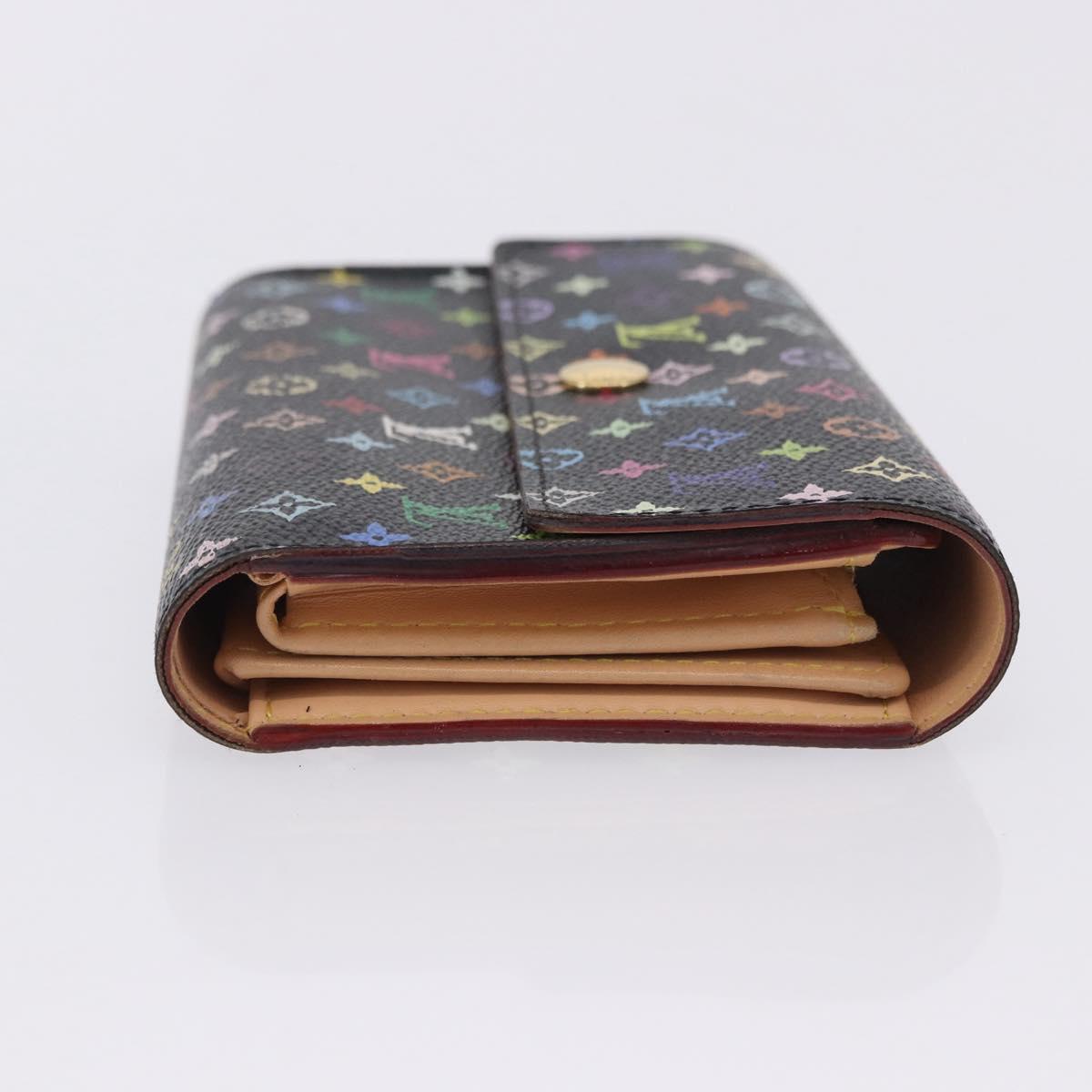 LOUIS VUITTON Monogram Multicolor Wallet Black LV Auth mr2867