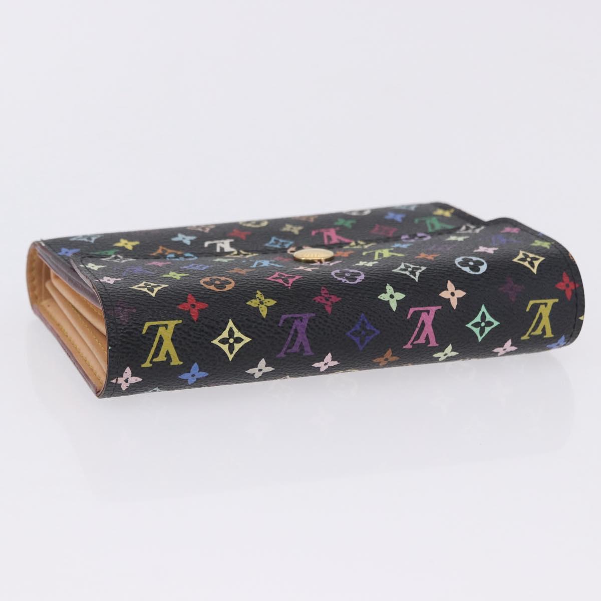 LOUIS VUITTON Monogram Multicolor Wallet Black LV Auth mr2867
