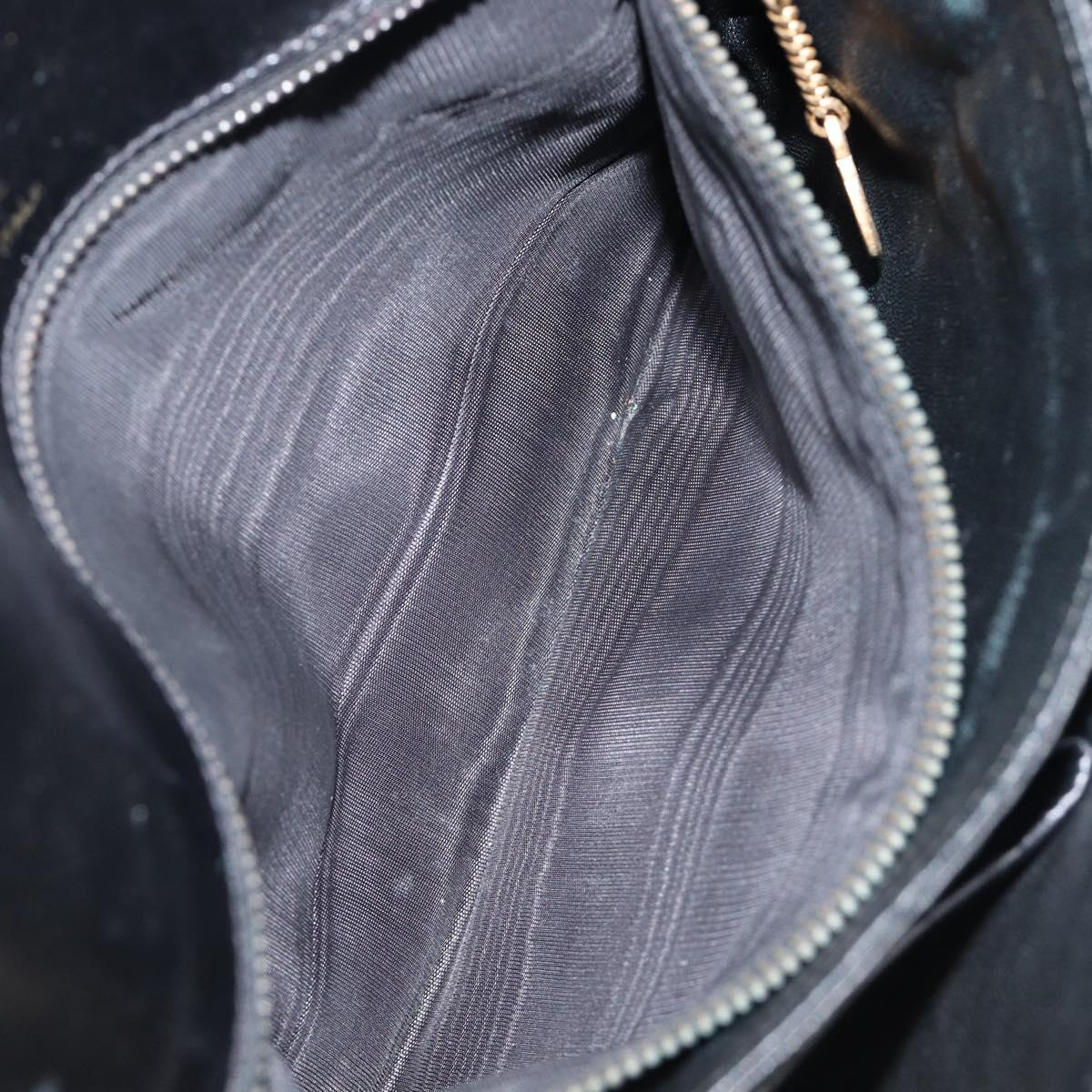 CELINE Shoulder Bag Leather Black Gold Auth mr2877