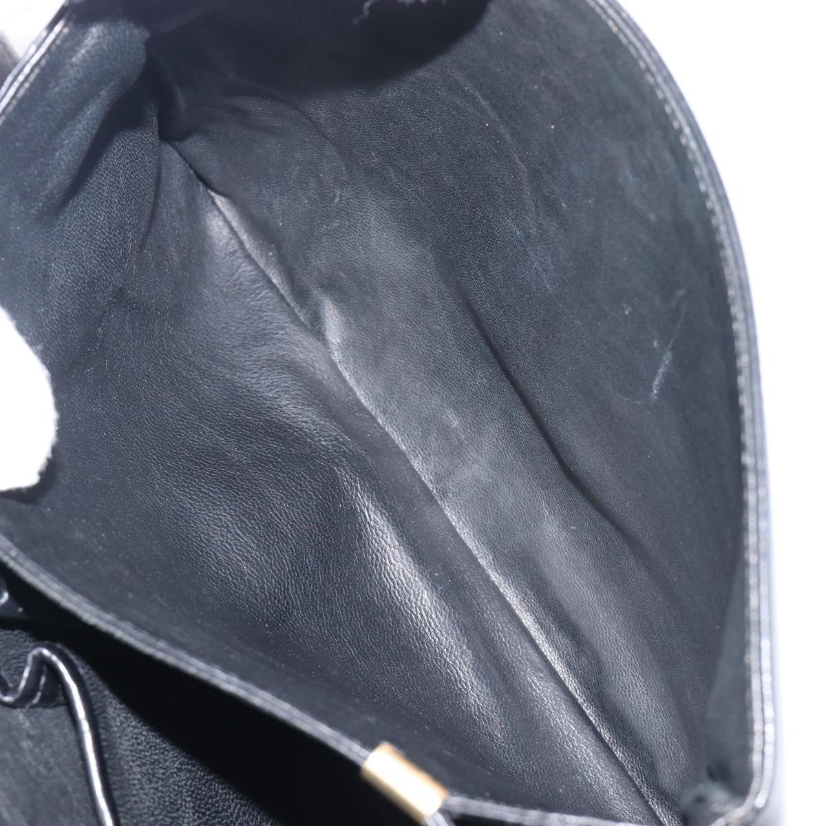 CELINE Shoulder Bag Leather Black Gold Auth mr2877