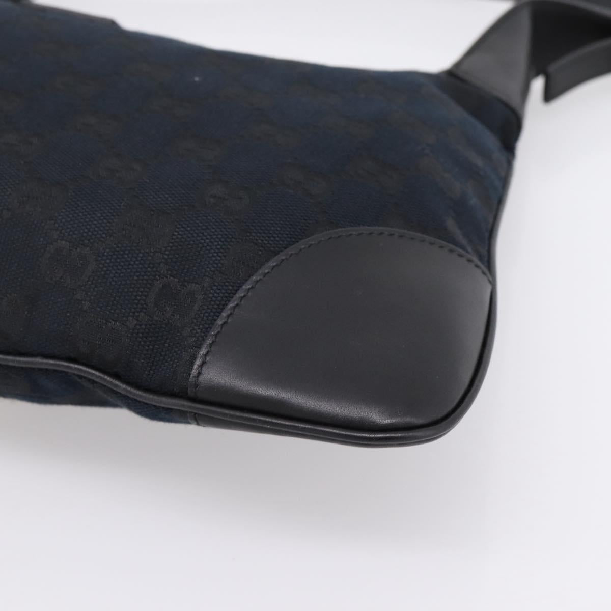GUCCI GG Canvas Jackie Sherry Line Hand Bag Black Silver 001 4057 Auth mr2879A