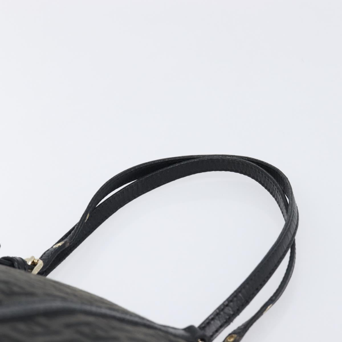 FENDI Zucchino Canvas Hand Bag Black Gold Auth mr2880A