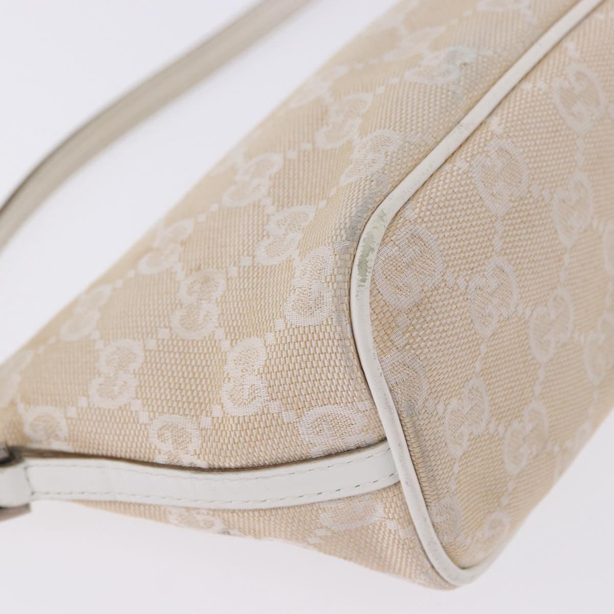 GUCCI GG Canvas Accessory Pouch Beige Gold 039 1103 2123 Auth mr2881