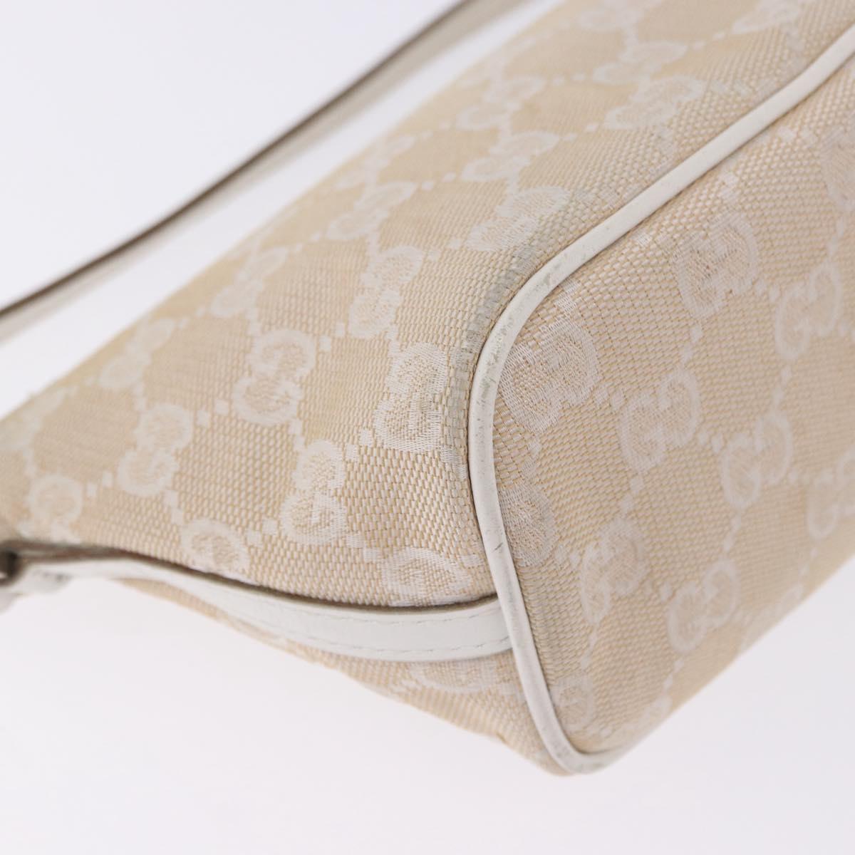 GUCCI GG Canvas Accessory Pouch Beige Gold 039 1103 2123 Auth mr2881