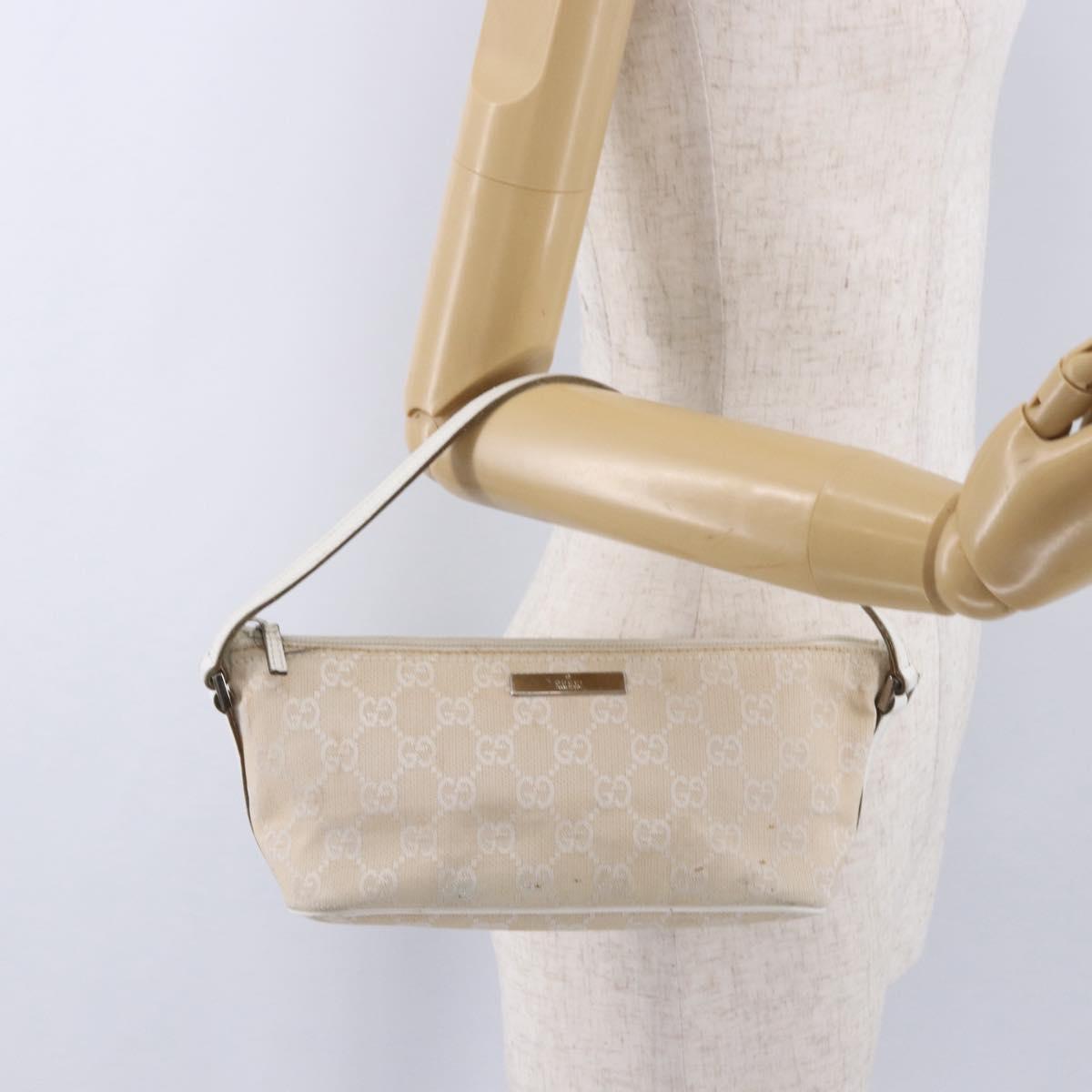 GUCCI GG Canvas Accessory Pouch Beige Gold 039 1103 2123 Auth mr2881