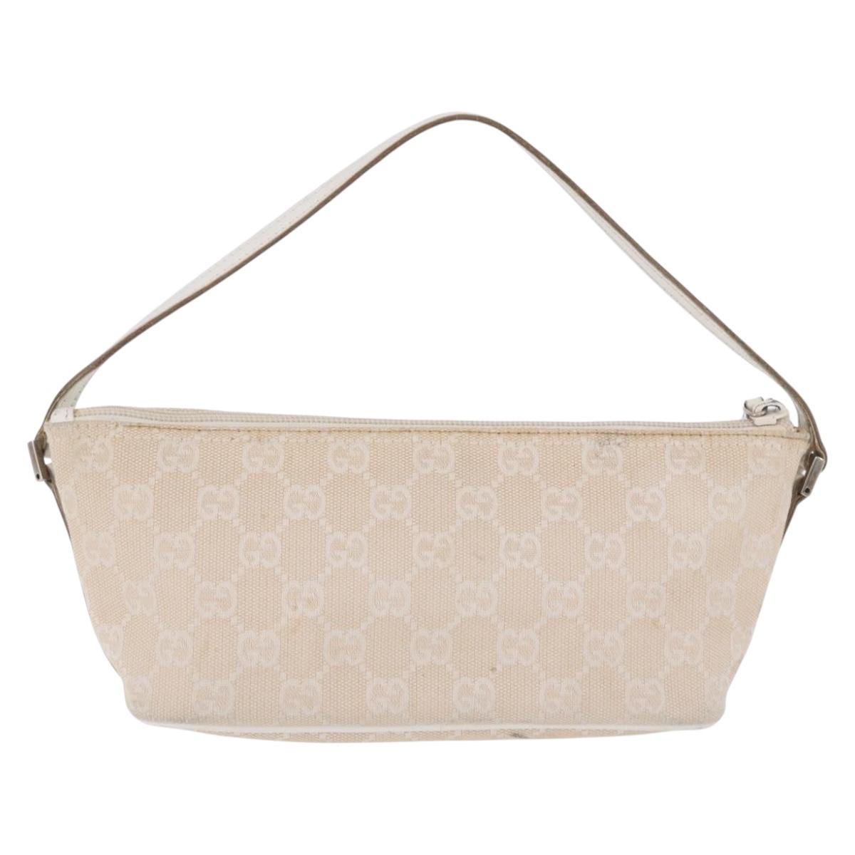 GUCCI GG Canvas Accessory Pouch Beige Gold 039 1103 2123 Auth mr2881