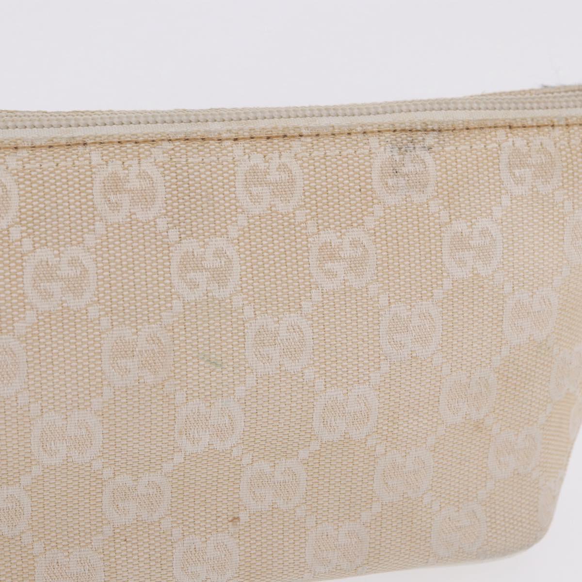 GUCCI GG Canvas Accessory Pouch Beige Gold 039 1103 2123 Auth mr2881