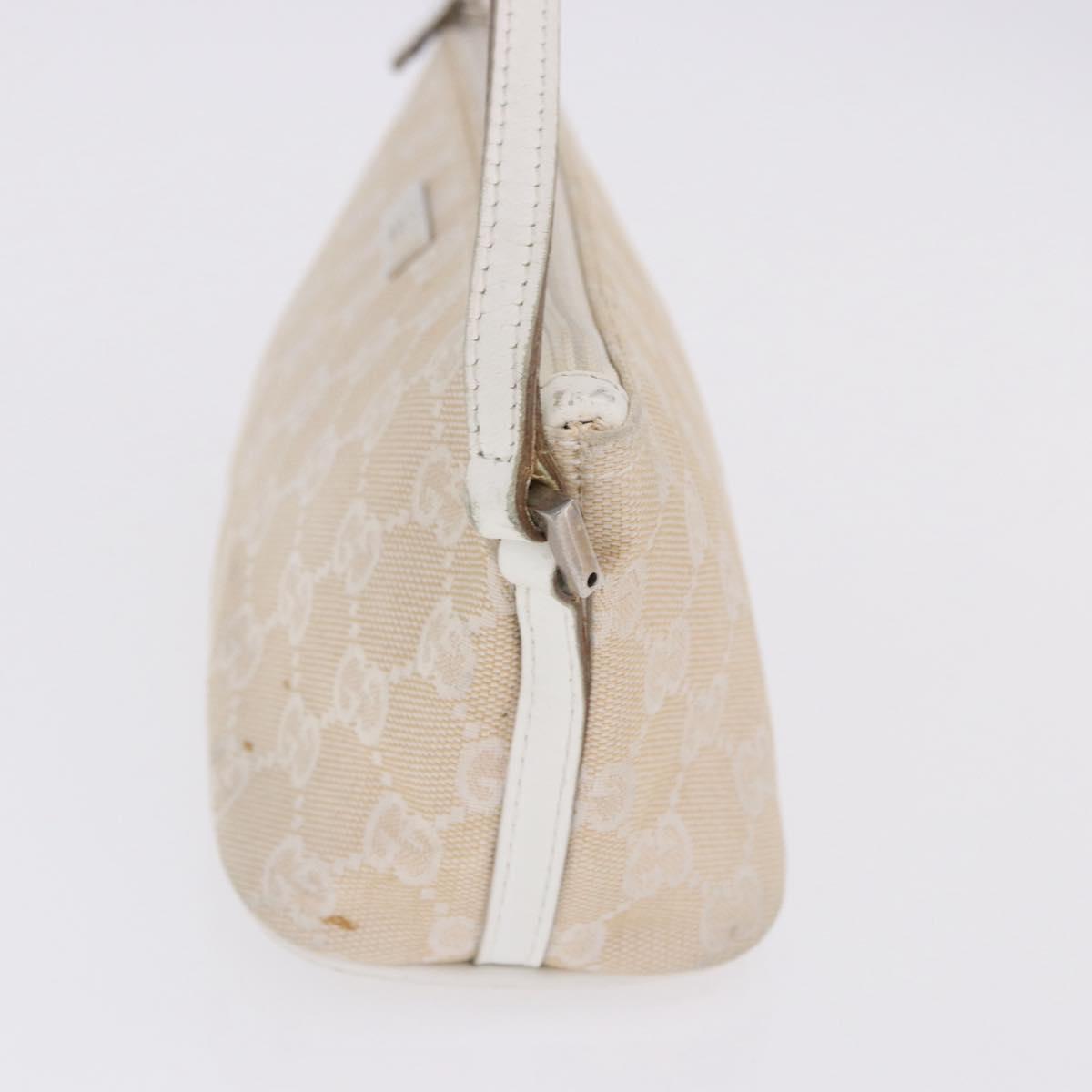 GUCCI GG Canvas Accessory Pouch Beige Gold 039 1103 2123 Auth mr2881