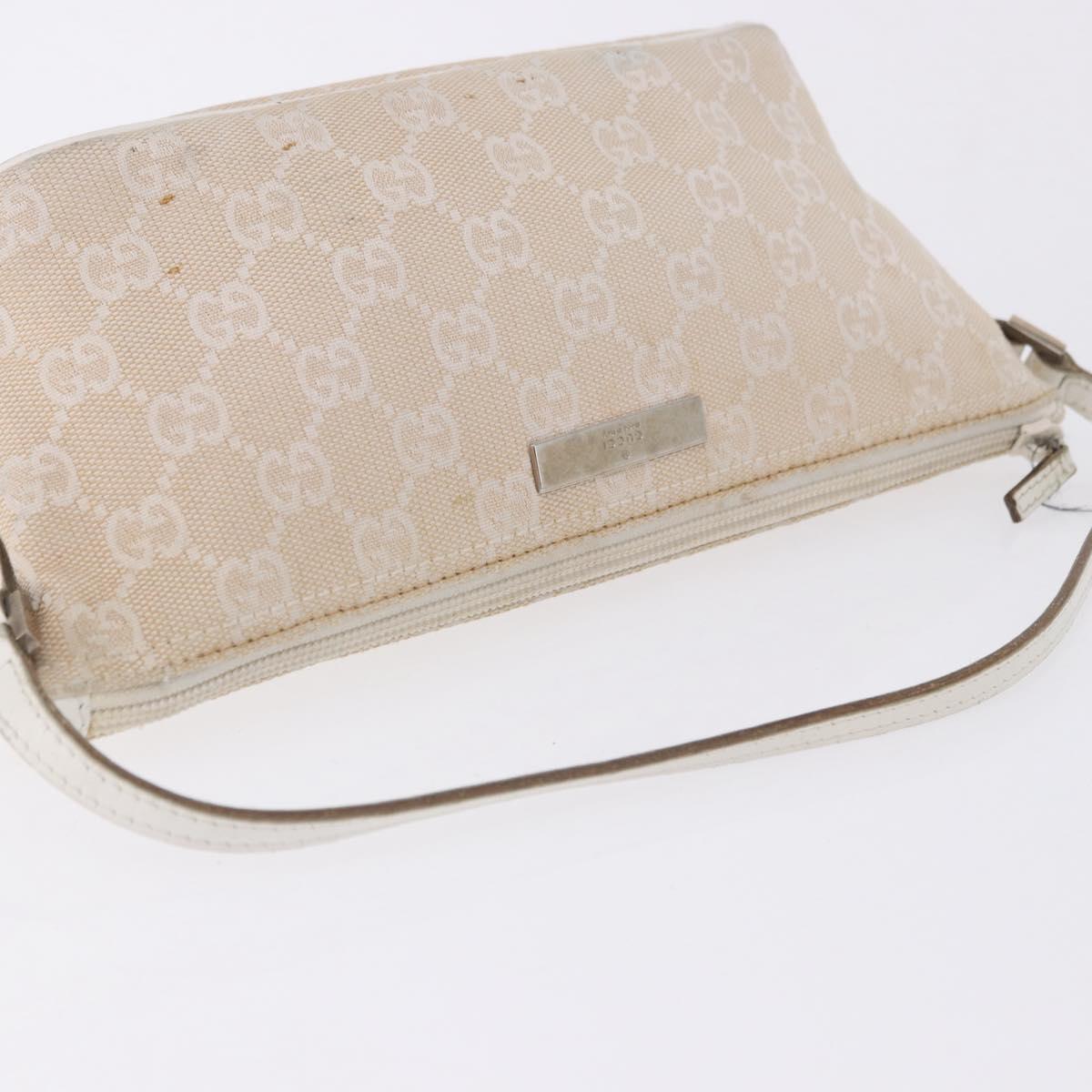 GUCCI GG Canvas Accessory Pouch Beige Gold 039 1103 2123 Auth mr2881