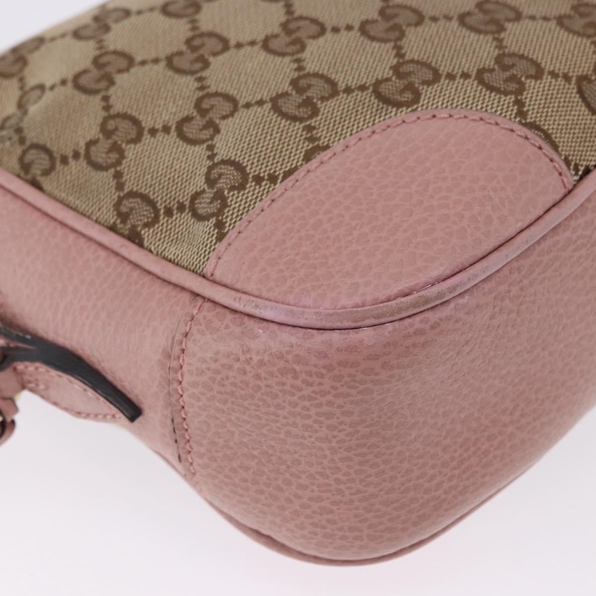 GUCCI GG Canvas Shoulder Bag Beige Gold 449413 Auth mr2883