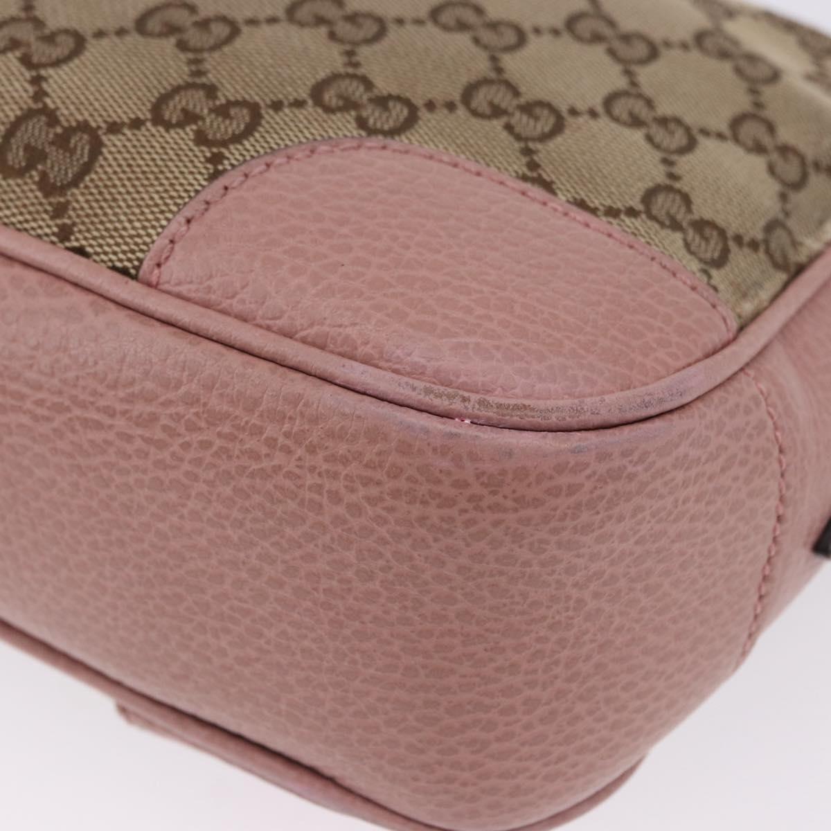 GUCCI GG Canvas Shoulder Bag Beige Gold 449413 Auth mr2883