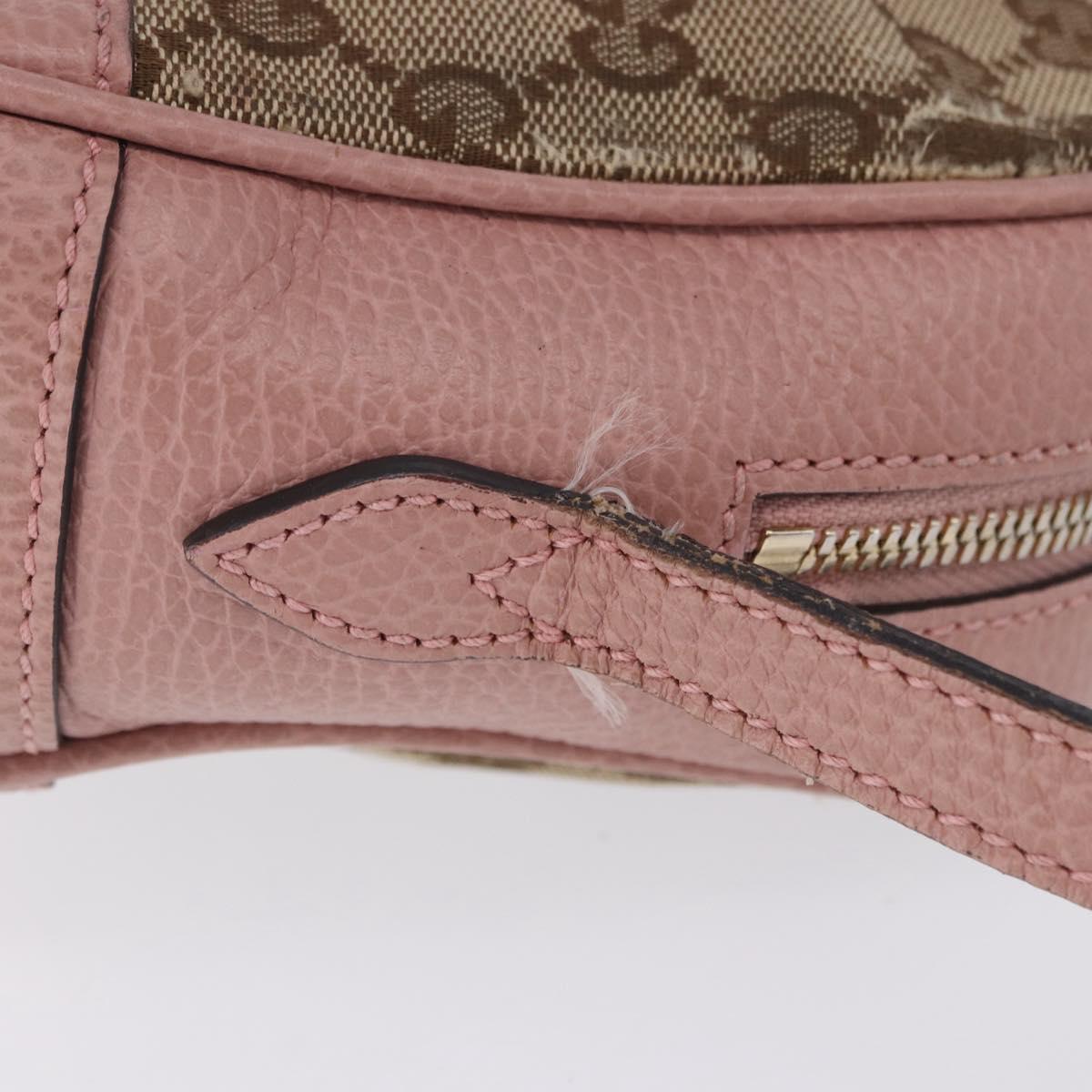 GUCCI GG Canvas Shoulder Bag Beige Gold 449413 Auth mr2883