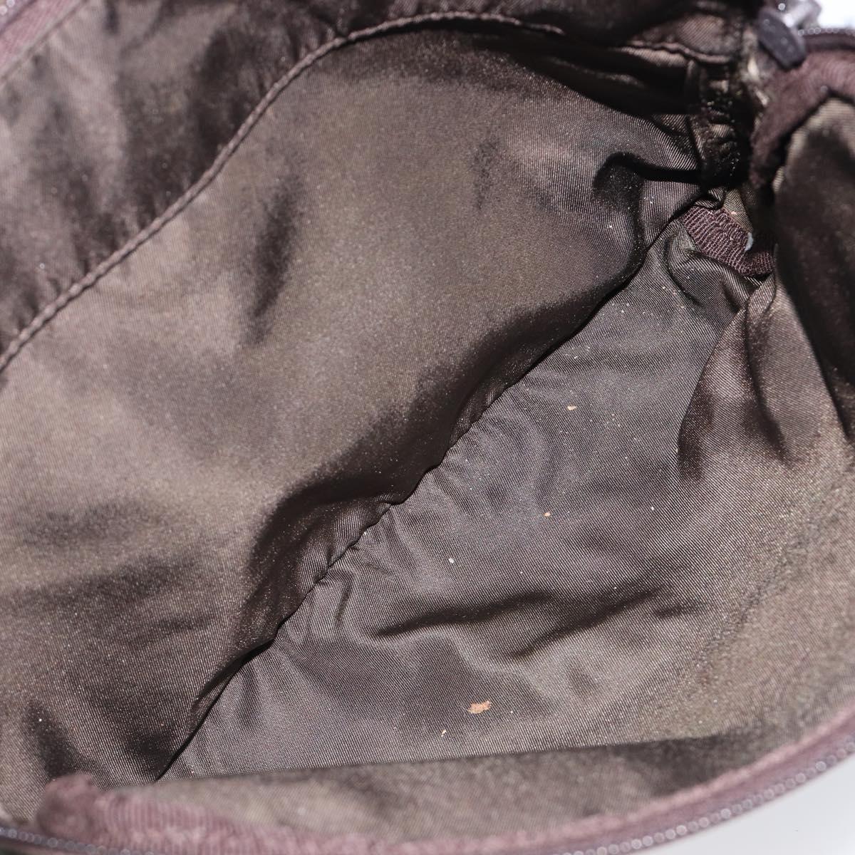 PRADA Shoulder Bag Nylon Khaki Silver Auth mr2887