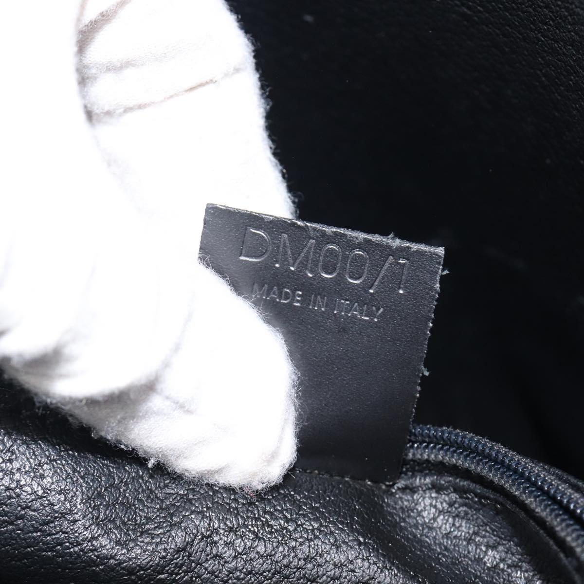 CELINE Macadam Canvas Hand Bag PVC Leather Black Gold Auth mr2888A
