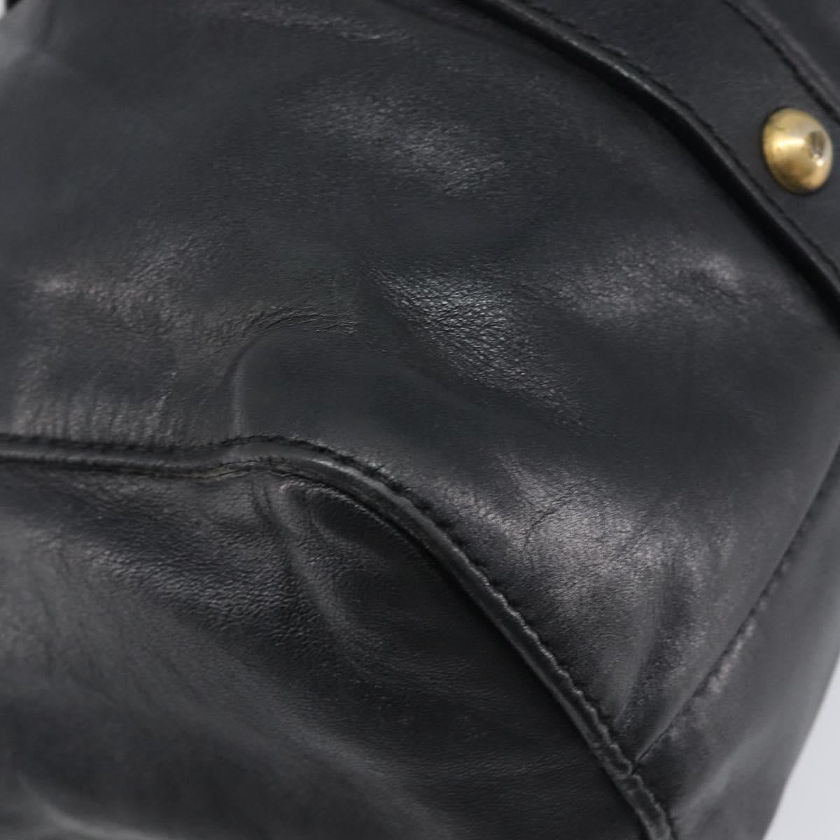 Miu Miu Hand Bag Leather Black Gold Auth mr2892V