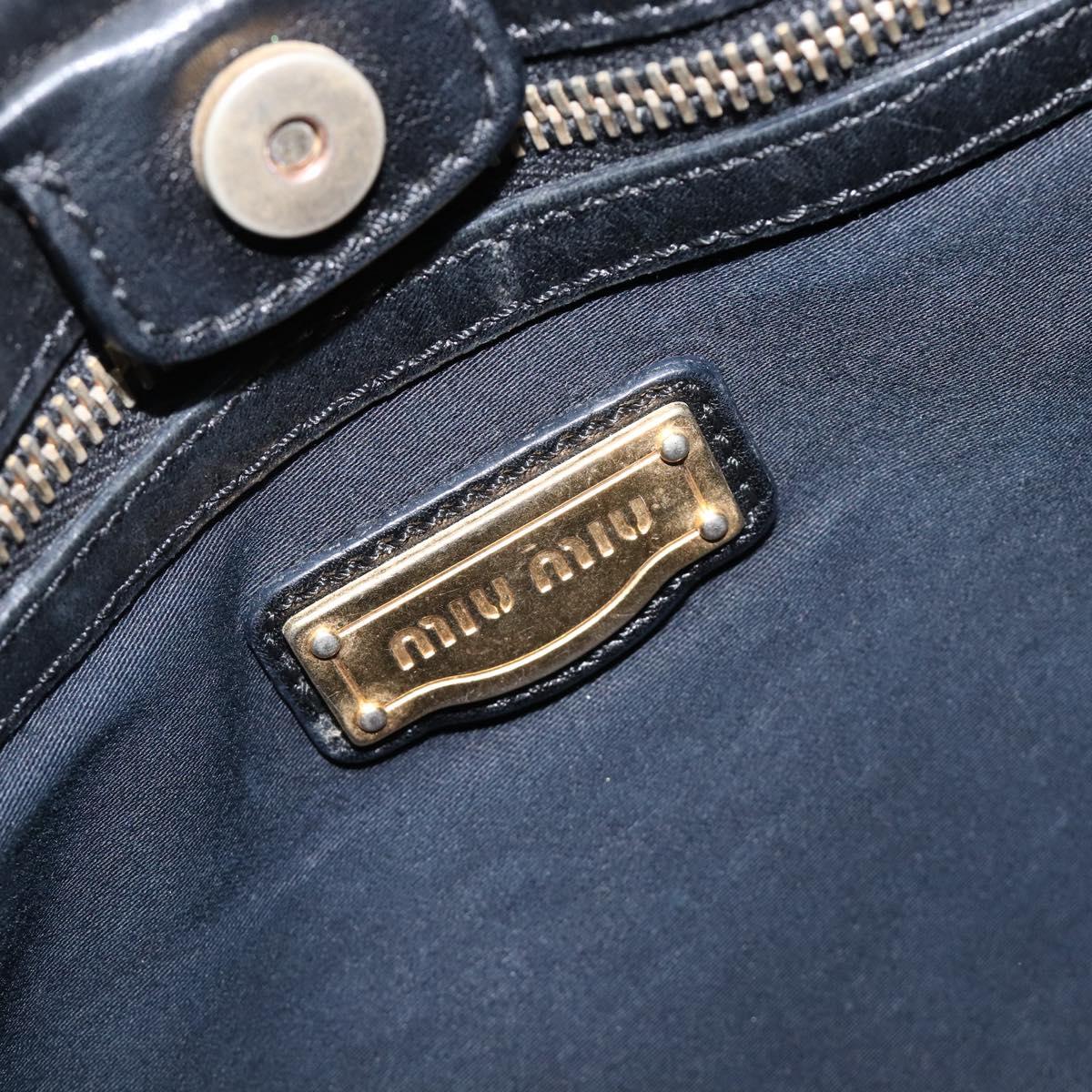 Miu Miu Hand Bag Leather Black Gold Auth mr2892V