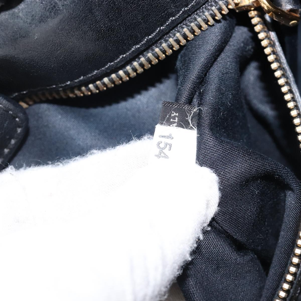 Miu Miu Hand Bag Leather Black Gold Auth mr2892V