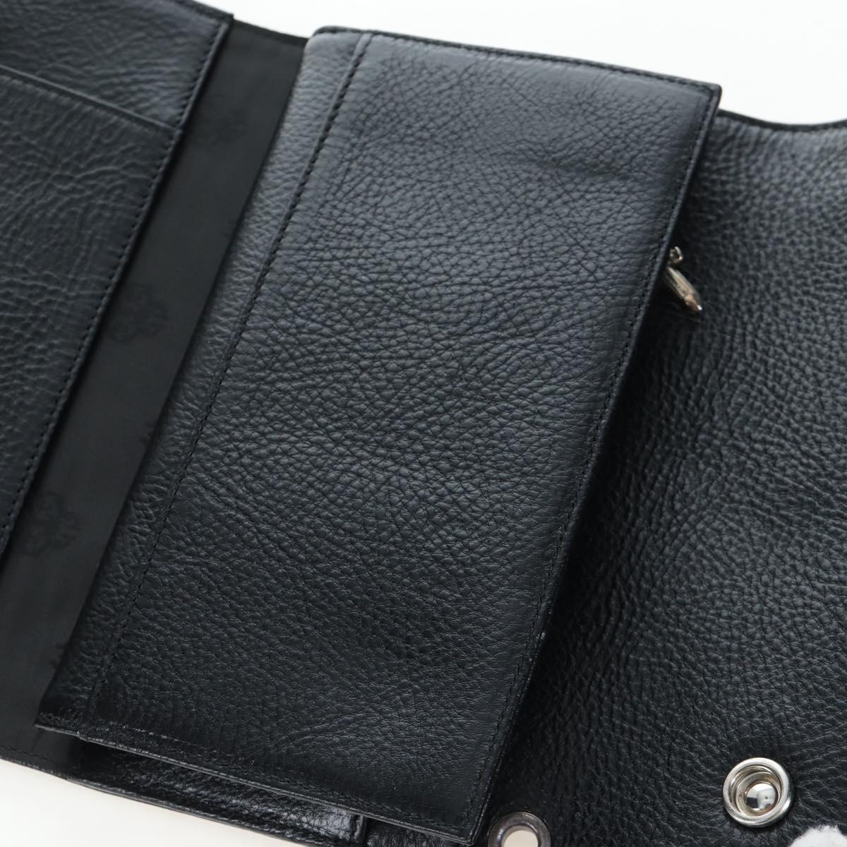 Chrome Hearts Wave Wallet Leather Black Auth mr2894SM