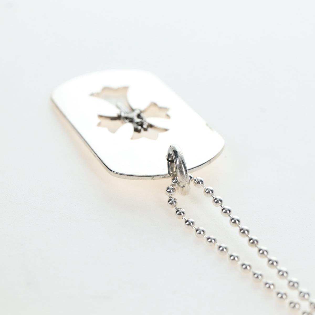 Chrome Hearts Flare Dagger Large Dog Tag Necklace metal Silver Auth mr2895SAM