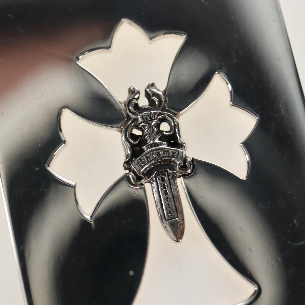 Chrome Hearts Flare Dagger Large Dog Tag Necklace metal Silver Auth mr2895SAM