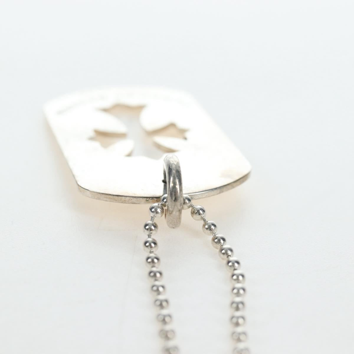 Chrome Hearts Large Dog Tag Necklace metal Silver Auth mr2897SAM