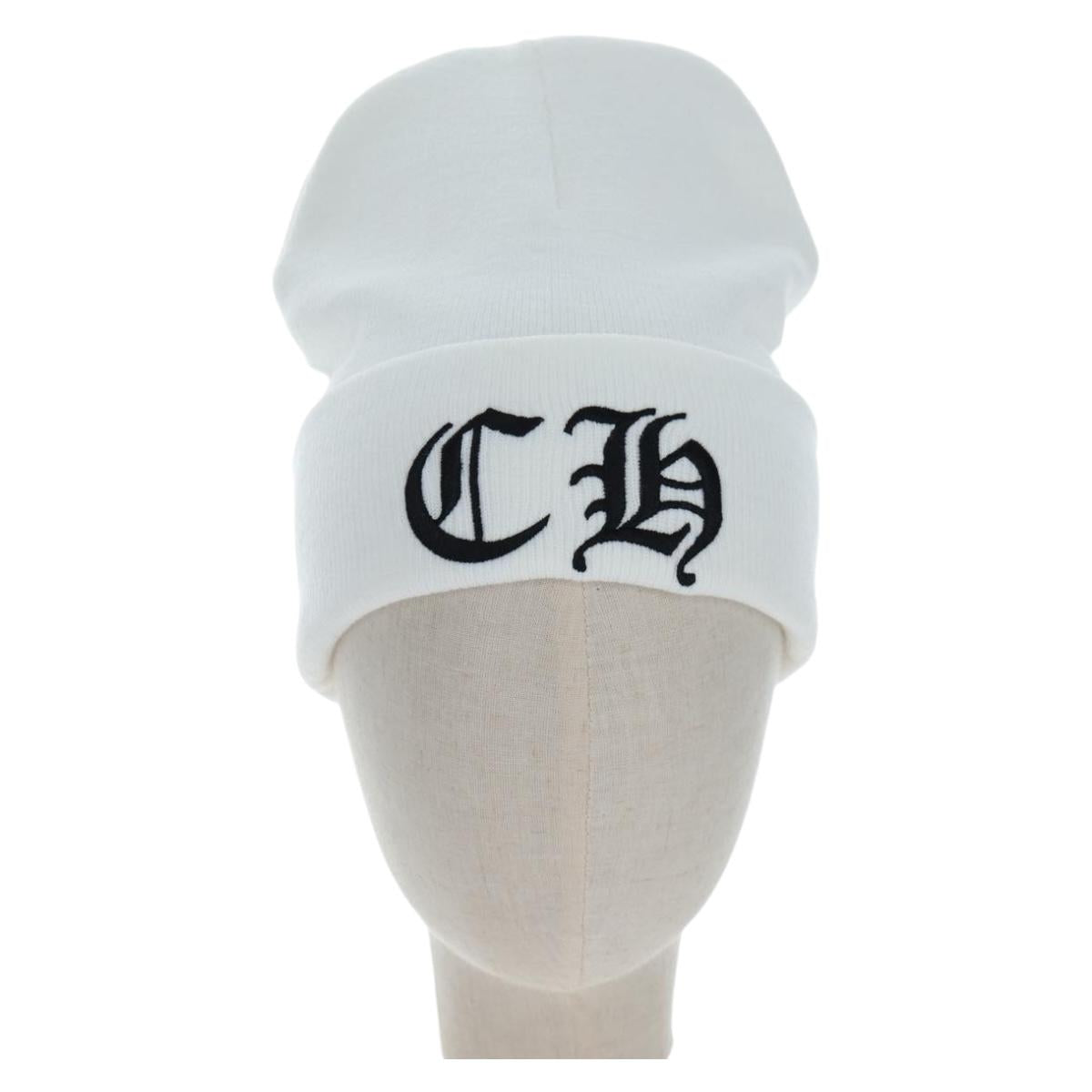 Chrome Hearts Beanie Hat Acrylic White Auth mr2898SM