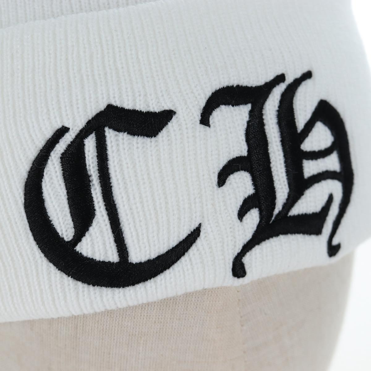 Chrome Hearts Beanie Hat Acrylic White Auth mr2898SM