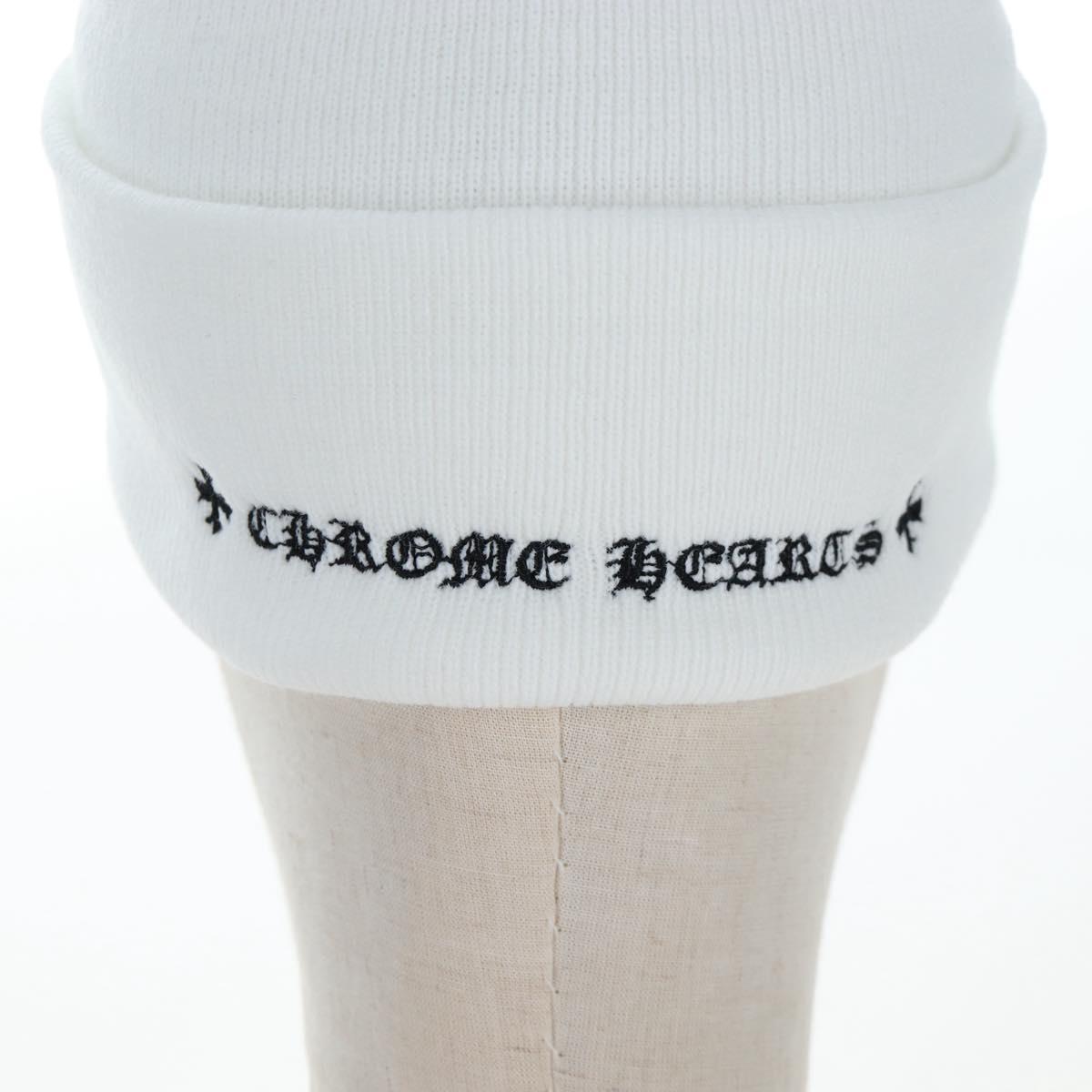 Chrome Hearts Beanie Hat Acrylic White Auth mr2898SM